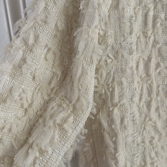 DESIGNER LOOK A LIKE SHAG FRINGE CREAM COLORED CROP LADY JACKET SIZE XS - Picture 5 of 8